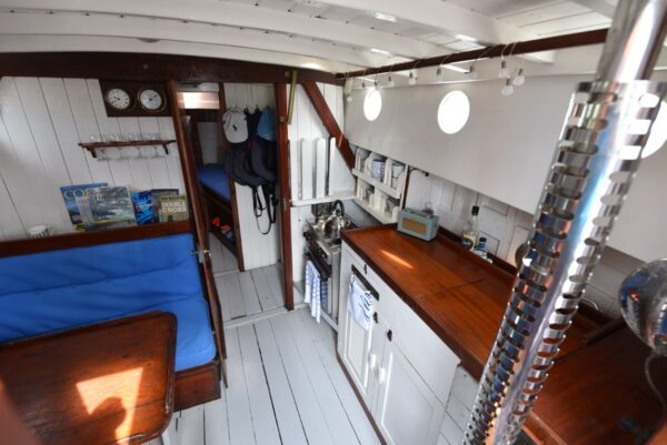 30ft 1948 classic ketch sailing boat galley